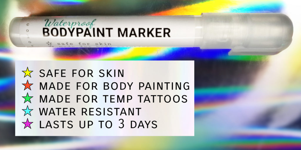 Bodypaint marker for skin - waterproof pen for bodyart with bodypaint