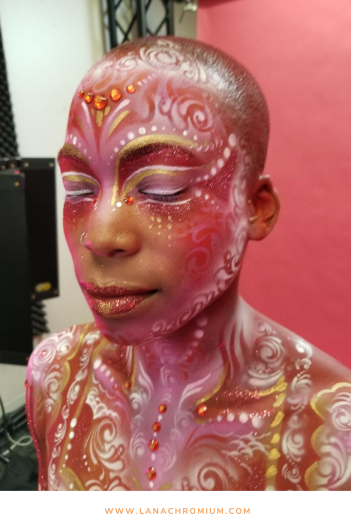 Queen Of Hearts Glam Makeup Body Painting