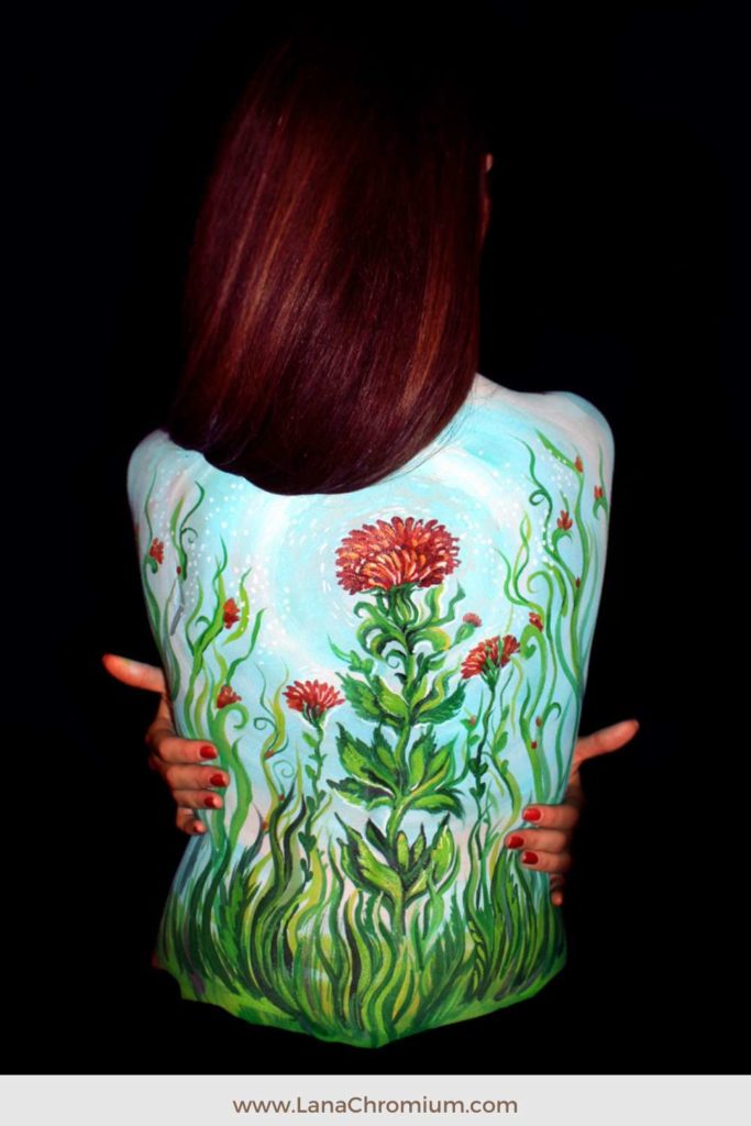 [Image: Red Field Flower Bodypainting]
[Image: Detail Shot - Red Field Flower Bodypainting]